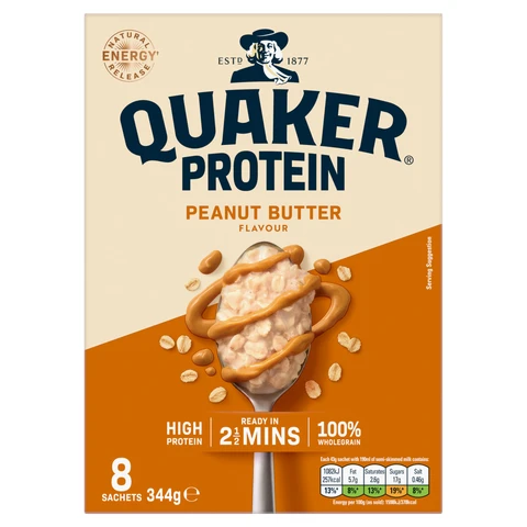Quaker Oat So Simple Peanut Butter Protein Sachets 8 Pack 344g