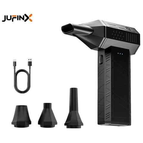 WOLFBOX Style JUFINX X3 mini Détecteur de poussière à air comprimé - Ventilateur Turbo 110 000 tr/min | Charge rapide 20 W, Batterie rechargeable, 3 vitesses réglables, Autonomie de 4 heures, Pistolet à air haute pression pour nettoyage automobile, Souffleur d'air sans fil, Outils de nettoyage de clavier, Parfait pour le nettoyage de voiture, ordinateurs, clavier, extérieur