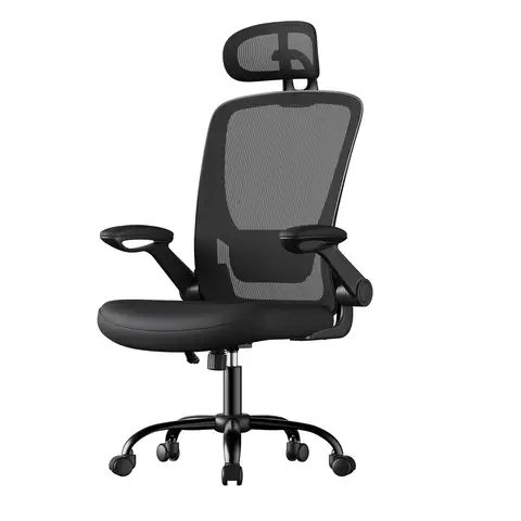 SONGMICSHOME Ergonomischer Bürostuhl, Drehstuhl mit Wippfunktion, Meshstuhl, große Sitzfläche,