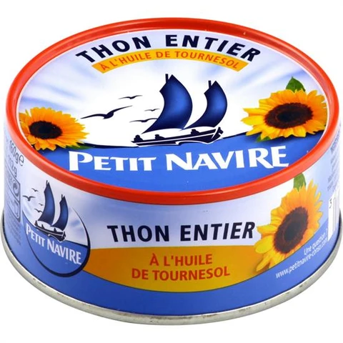 PETIT NAVIRE Thon entier à l'huile de tournesol - 160 g