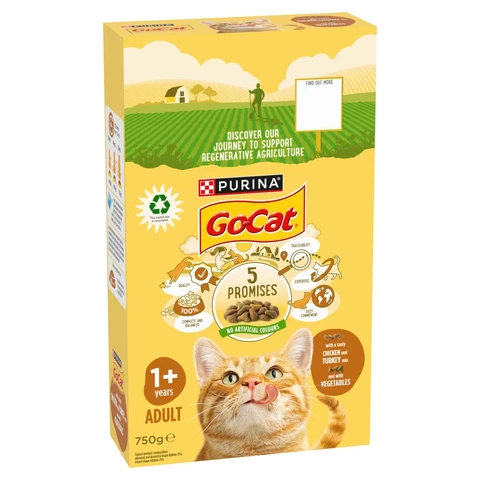 Go-Cat with a Tasty Chicken and Turkey Mix and with Vegetables 1+ Years Adult 750g