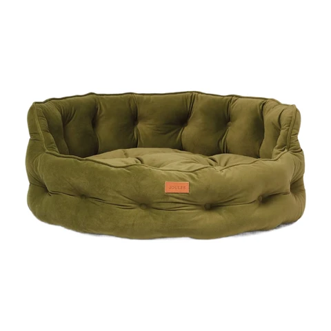 Rosewood x Joules Khaki Chesterfield Pet Bed Small