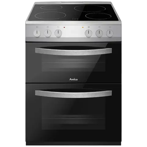 Amica AFC602SS 60cm Electric ceramic Cooker black and stainless steel