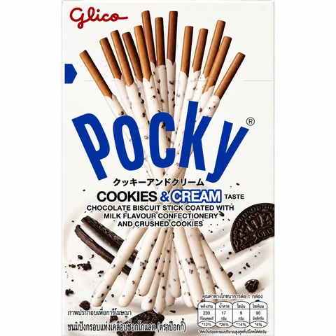 Glico Pocky bâtonnets de biscuits saveur cookies & cream 45 g