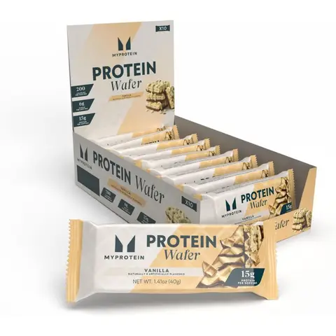 MyProtein Protein Wafers Vanilla Protein Nutrition Powder Flavour - 10 x 40g