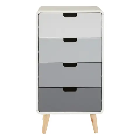 Interiors by Premier Drawer Chest Milo 4 Drawers Grey/White/Natural