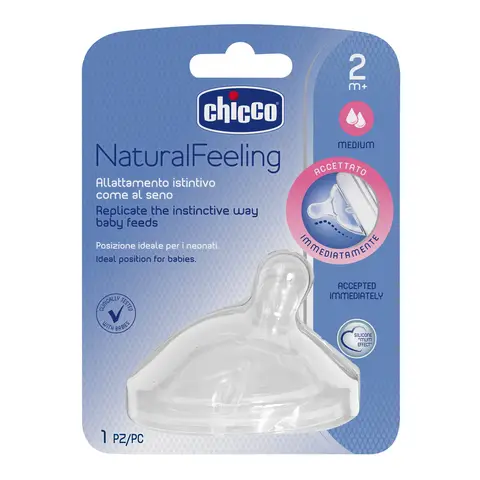 Chicco NaturalFeeling Teat Medium Flow 2M+ Silicone