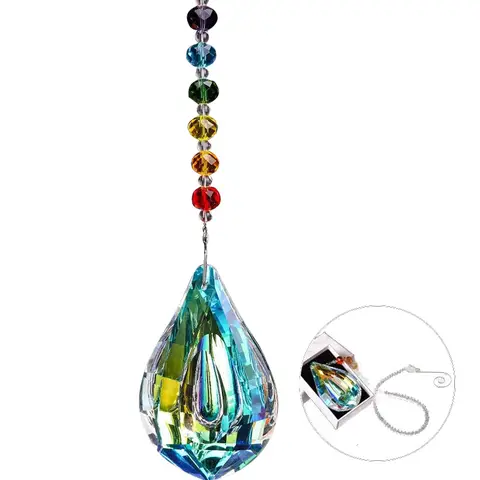 JU7CER 1PC Pipa Pendant - Colorful Crystal Hanging Teardrop Ornament, Curtain Decoration for Christmas Trees, Chandeliers, Weddings, Offices, Rooms & Home Decor, Christmas Must-Have