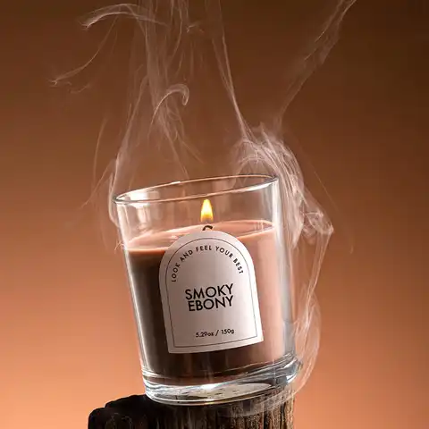 Zooly Transparent Colored Scented Candle - Smoked Ebony (Coffee Brown), 140G, 1PC