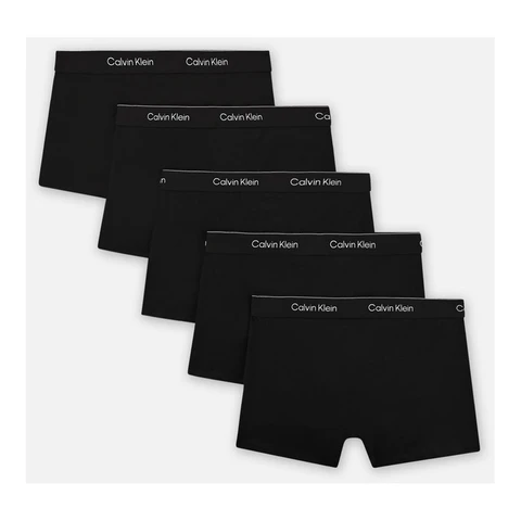 Calvin Klein Icon Slip 5er-Pack aus Baumwoll-Stretch, Schwarz, Größe S