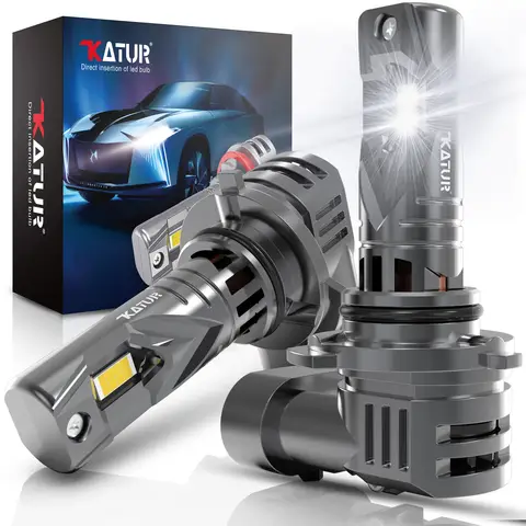 KATUR HB4 LED Headlight Bulbs, 100W 30000LM 6000K Xenon White HB4 Headlight Bulb 1:1 Mini Size Plug and Play 9006 LED Bulb, Pack of 2