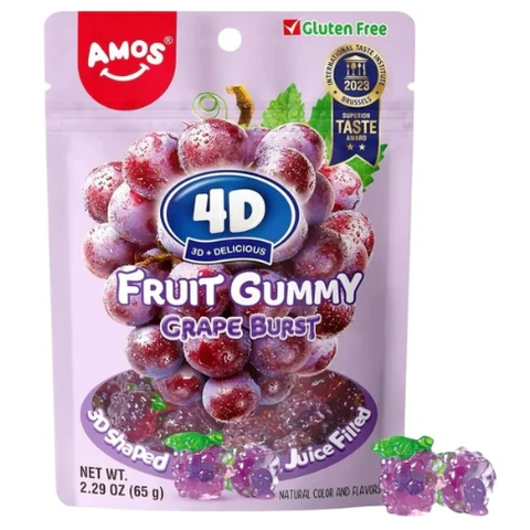 Amos 4D Fruit Gummy Grape Burst 65g
