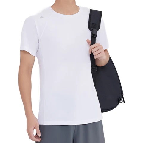 ochama [100 Ultra Light Quick Dry] Sports T-shirt Summer Outdoor Running Fitness Short Sleeve Men's White L