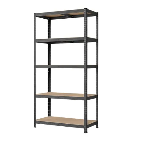 SONGMICSHOME  5-Tier Shelving Unit, Steel Shelving Unit for Storage, Tool-Free Assembly, for Garage, Shed, Load Capacity 600 kg, 50 x 100 x 200 cm, Grey 