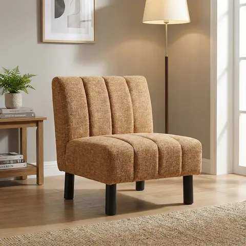 Accent Chair Lily Panelling Mustard