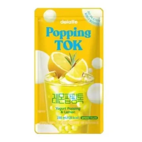 Delaffe Popping TOK Boisson saveur citron avec perles saveur yaourt - 230 ml