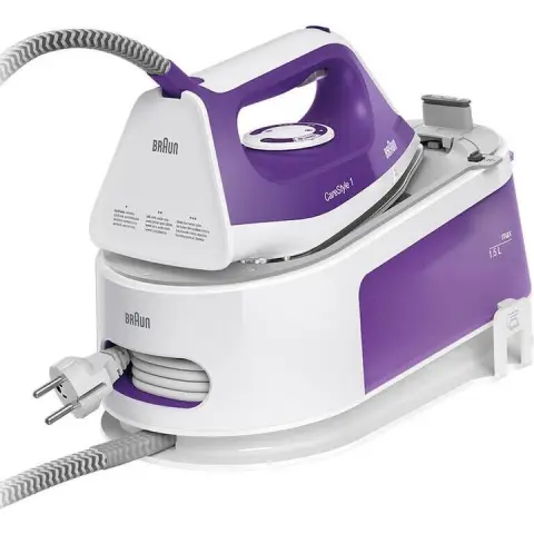 Braun CareStyle 1 IS 1014 VI Steam Ironing Station, SuperCeramic Soleplate, 3 Thermostat Settings, Vertical Steam Function, Easy CalcClean, Steam Boost 360 g/min, 1.5 L Water Tank, 2200 W, White