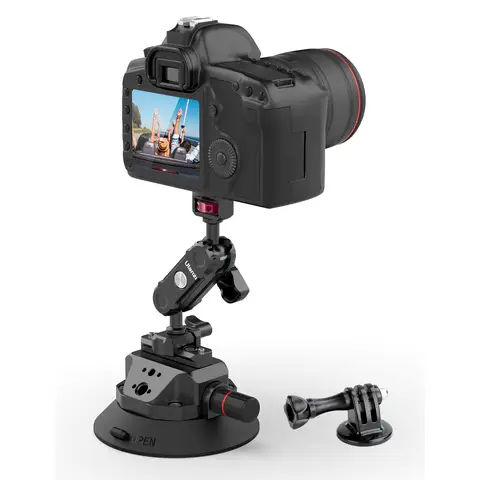 ULANZI SC-02 4.5" Caméra Ventouse Voiture avec Pompe et Fermeture Rapide NOTA Magic Arm, Support pour DJI OSMO, DSLR