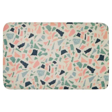 Maison by Premier Bath Mat Soak Microfibre Plush Terrazzo Pink/Blue 50x80cm