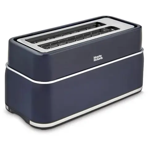 Morphy Richards Signature 4-Slice Long Slot Toaster, Variable Browning Control, Matt Midnight Blue (Navy) - 245703