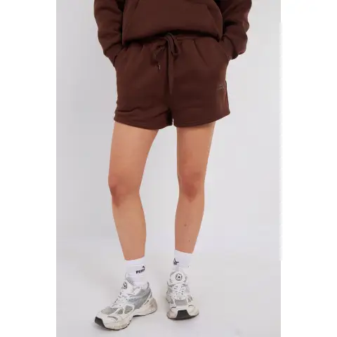 Third Avenue Relaxed-Fit High-Rise Fleece Short, Vintage Brown, XL Size