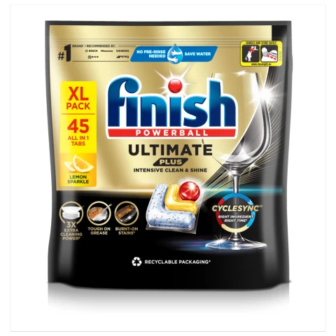 Finish Ultimate Plus Intensive Clean & Shine Dishwasher Tablets Lemon - 45 Tabs