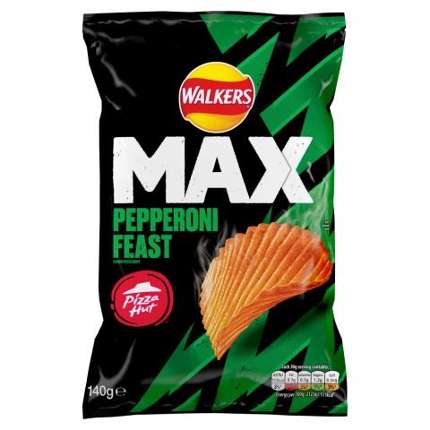 Walkers Max Pizza Hut Pepperoni Crisps 140G
