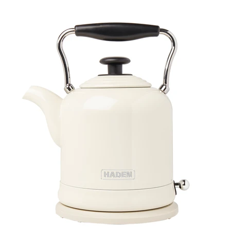 Haden Highclere Retro Kettle, 1.5L, Fast-Boil, Coated Stainless Steel, Cream - 197238
