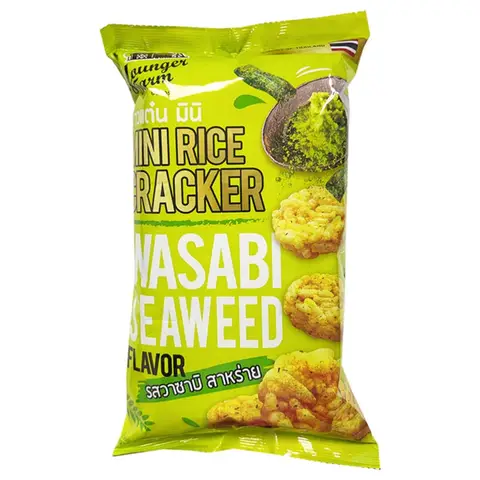 Younger Farm Mini Rice Crackers (Wasabi Seaweed) 60g 