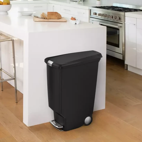 Simplehuman 40L Plastic Slim Pedal Bin, Black