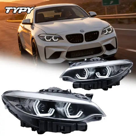 TYPY Car Lights For BMW 2 Series F22 Halogen Headlights 2014-2019, LED Projector Car Lamps Daytime Running Lights Dynamic Turn Signals