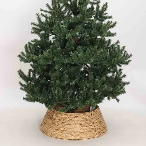 Plafond d'arbre de noël jupe d'arbre de noël en herbier de mer nature couverture de support d'arbre de noël
Diamètre au-dessus : 40 cm, diamètre en-dessous : 60 cm. Hauteur : 23 cm