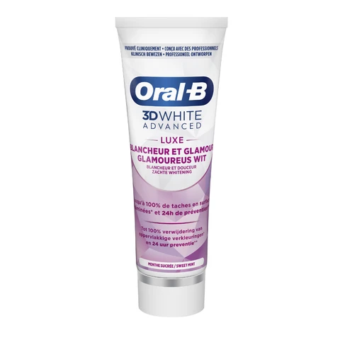 ORAL-B 3D White Advanced Luxe - Dentifrice Blancheur Et Glamour - Lot de 2 x 75ml
