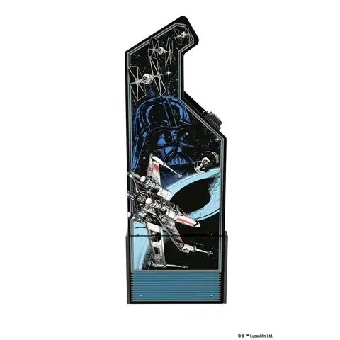 Arcade1Up Borne d’arcade Star Wars - Licence officielle - Écran LCD 17" - Marquise lumineuse - Manette de vol Atari avec gâchettes de tir - 3 jeux inclus