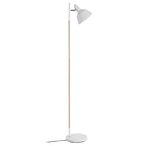 Interiors by Premier Floor Lamp Bryant Wood & Metal White H:150cm