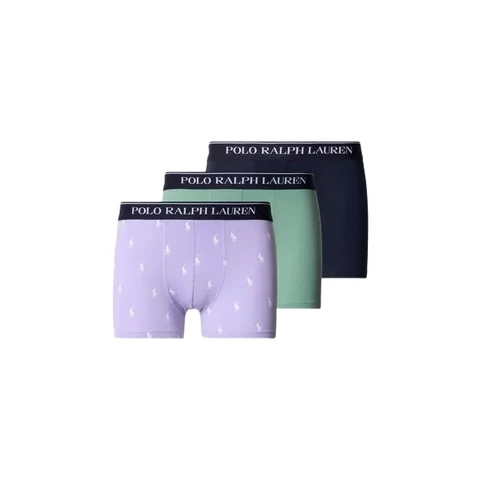 Ralph Lauren Classic Stretch-Cotton Trunk 3-Pack - Navy/Mint/Lavender AOPP