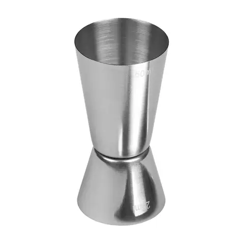 Tala Stainless Steel Cocktail Jigger - Dual Spirit Measuring Cup for Home Bar - Single & Double Shot Measure, 25ml & 50ml, Silver