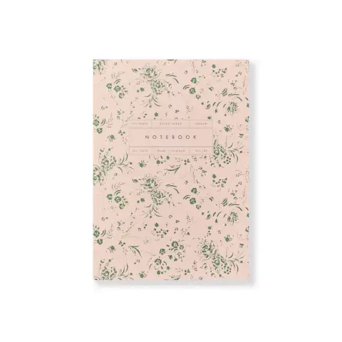 Katie Leamon A5  Notebook Lined Paper 100GSM Blush & Light Green Floral