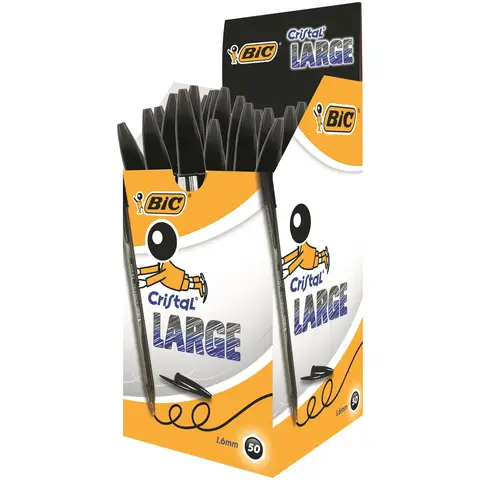 Bic Cristal Original Large Ballpoint Pen Black, Pack of 50