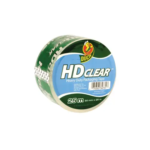 Duck Clear Heavy Duty Packaging Tape 50mm x 25mm
