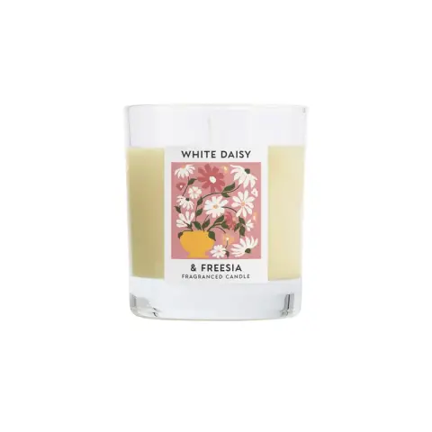 Wax Lyrical Candle Flower Market White Daisy, 586g, Up to 42 Hours Burn Time