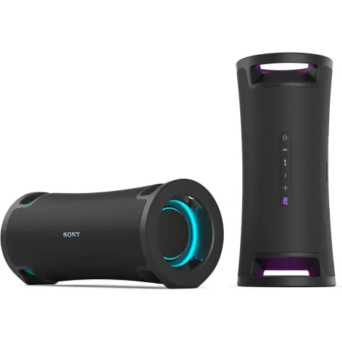Sony ULT Field 7 - Tragbarer Bluetooth-Lautsprecher mit ULT Bass-Boost Funktion, 30 Stunden Akku, integrierter Powerbank, Wasser- und Staubdicht, LED, Mikrofon- und Gitarreneingang - Schwarz