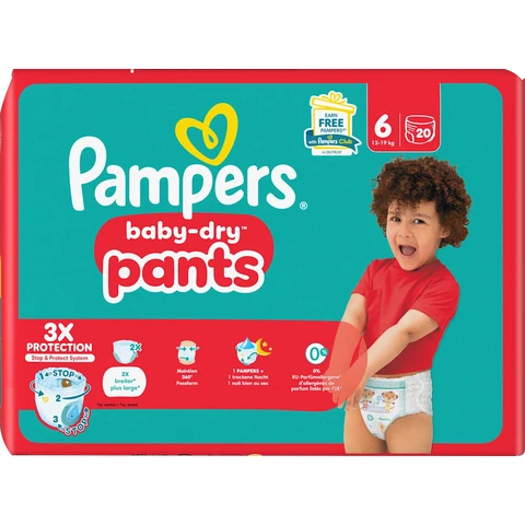 Pampers Baby Dry Pants Size 6 Extra Large 15+kg Single Pack 20 Pcs