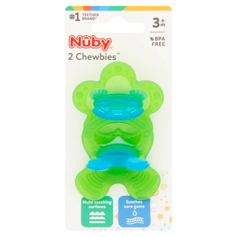 Nuby Chewbies 2 Soothing Teethers 3+ Months