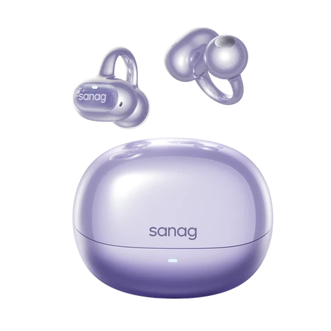 Sanag S8S Ultra Ear Clip Bluetooth Headphones Bone Conduction Concept Open-Back Hanging Ear AI Sports Headphones