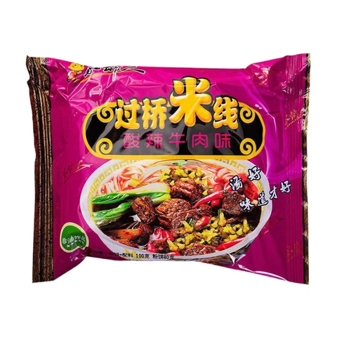 Jiaxiangren Nouilles de riz au pont croisé, saveur boeuf épicé et aigre 100g