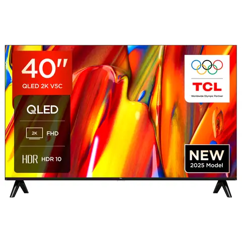 TCL 40V5C 40 Zoll Full HD Smart QLED Direct LED TV mit Android TV & HDR, kompatibel mit Google Cast & Google Home, schlichtes Design
