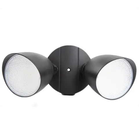 LUTEC Shrimp Applique d'extérieur LED double tête de sécurité, 5 000 K - Noir
