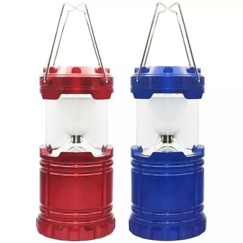 Status Camping Lantern LED Collapsible Assorted Colours - Red or Blue