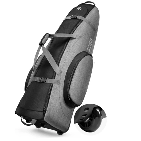 OutdoorMaster Gepolsterte Golfschläger-Reisetasche mit Rollen - Grau